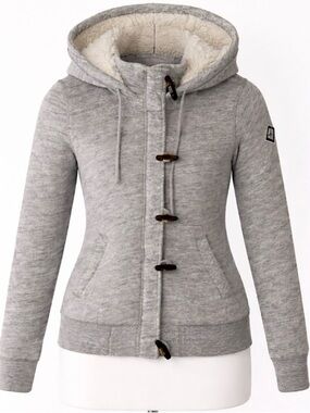 Hollister Bella Swan inspired Jacket  Retro Y2K Coat Grey Fleece Hoodie Small